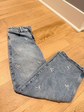 abercrombie kids Light Blue High Rise Wide Leg Jeans